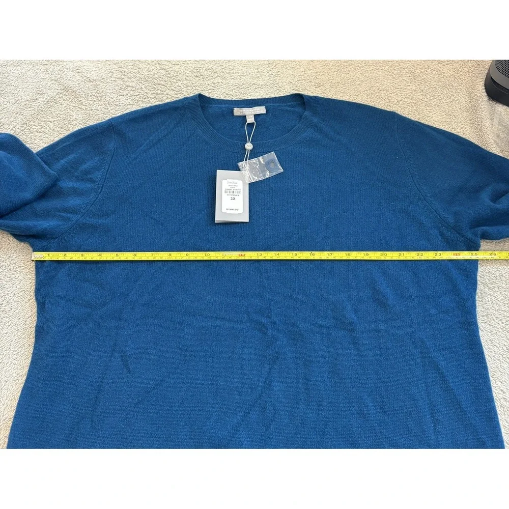 NWT‎ Neiman Marcus Cashmere Sweater Women 3X Midnight Blue Crewneck Long Sleeve